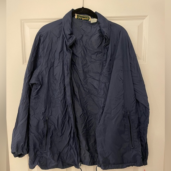 Vintage L.L. Bean Packable Navy Anorak Zip Up Hooded Windbreaker SzM - Picture 1 of 8